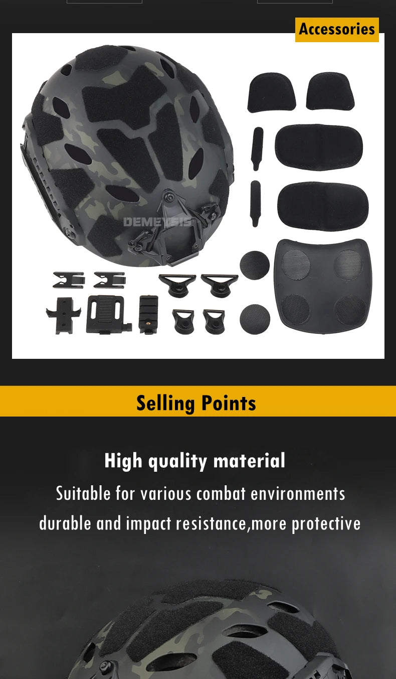 Tactical Fast Helmet for Airsoft & Outdoor Sports, WARRIORS BUDGET