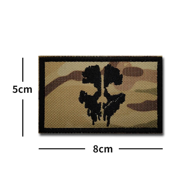 Ghost Embroidery Noctilucent PVC Tactical Morale Patch, WARRIORS