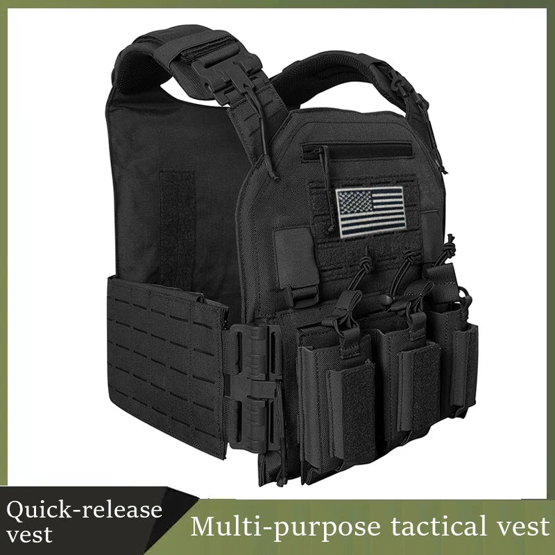 Quick Release Plate carrier 3 rifle mag/ 3 pistol mag pouch
