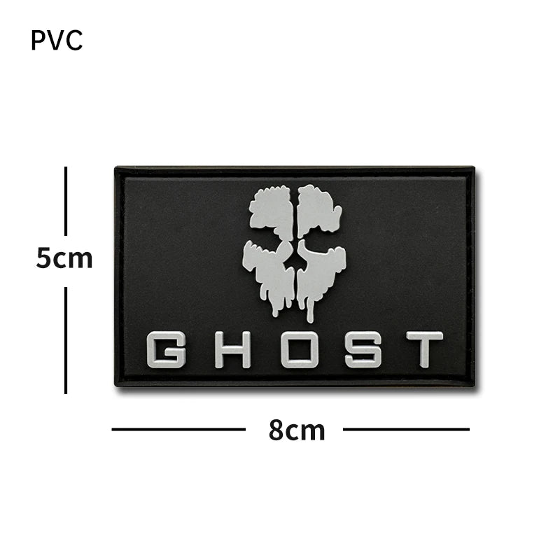 Ghost Embroidery Noctilucent PVC Tactical Morale Patch, WARRIORS