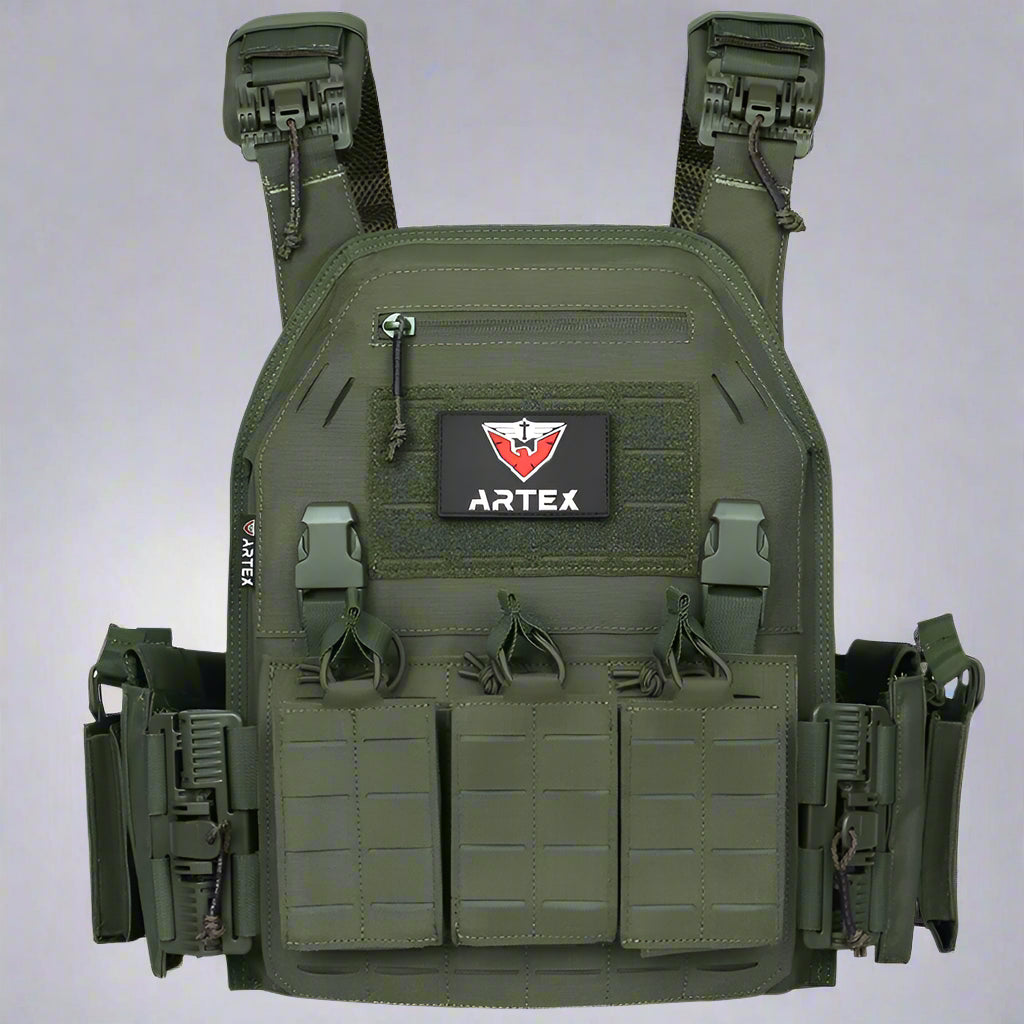 Ranger Green Tactical Plate Carrier Vest with Quick Release, WARRIORS