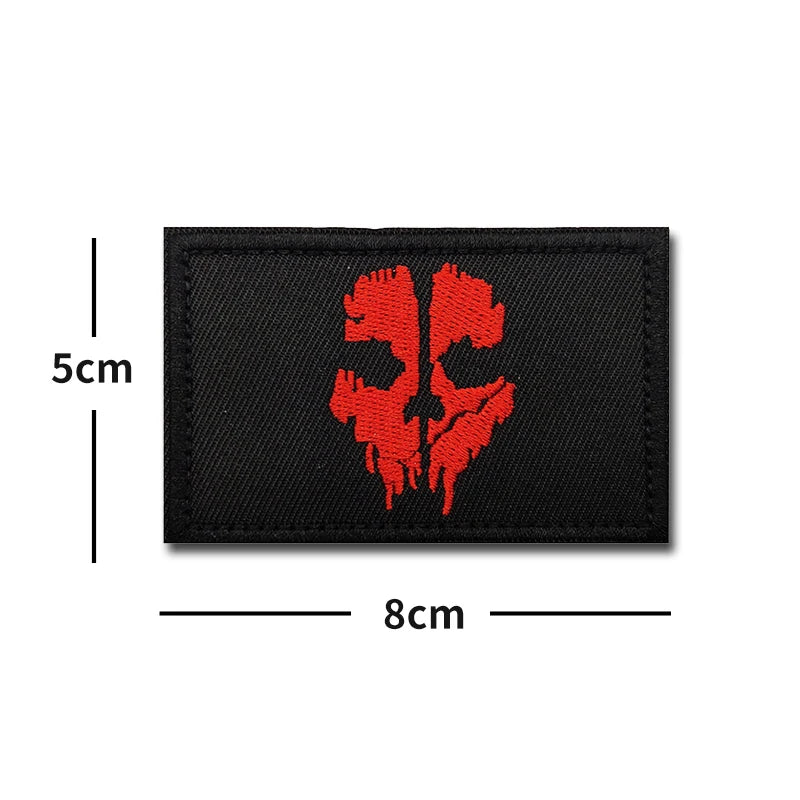 Ghost Embroidery Noctilucent PVC Tactical Morale Patch, WARRIORS