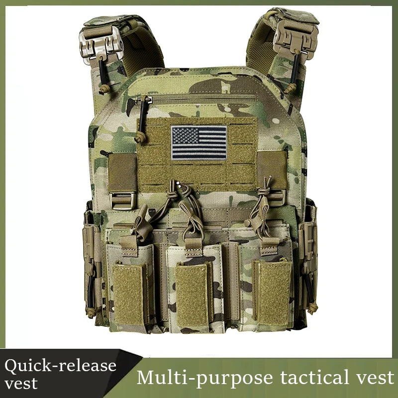 Quick Release Plate carrier 3 rifle mag/ 3 pistol mag pouch