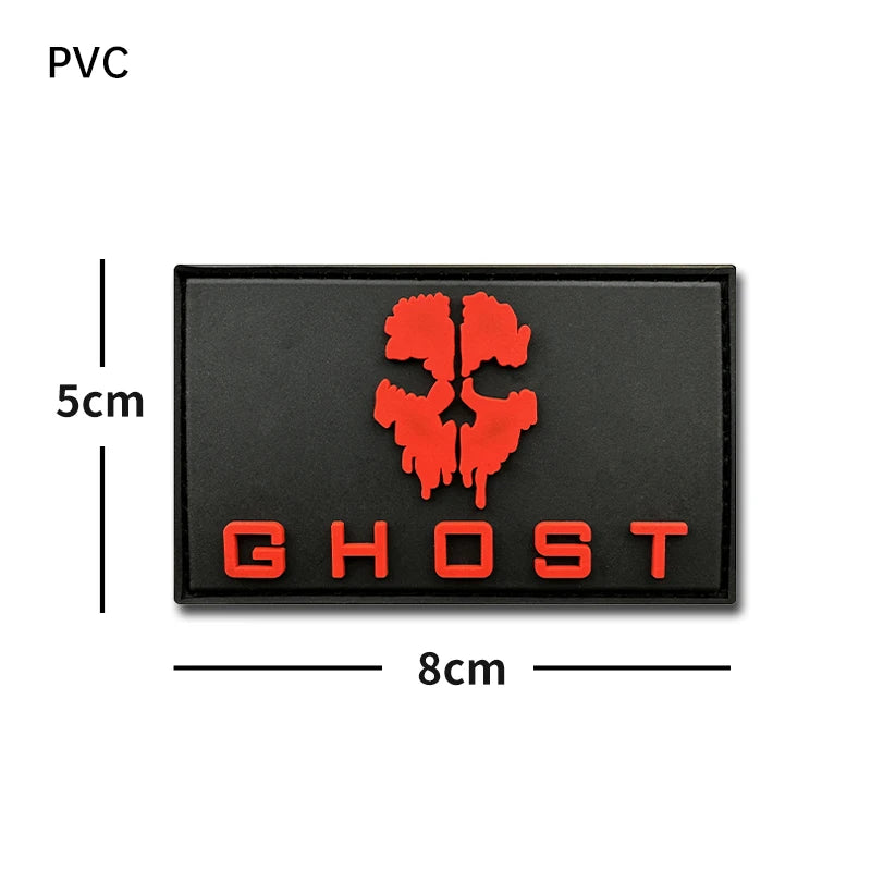 Ghost Embroidery Noctilucent PVC Tactical Morale Patch, WARRIORS