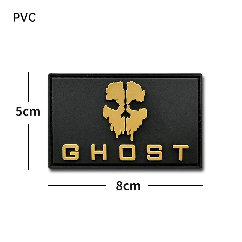 Ghost Embroidery Noctilucent PVC Tactical Morale Patch, WARRIORS