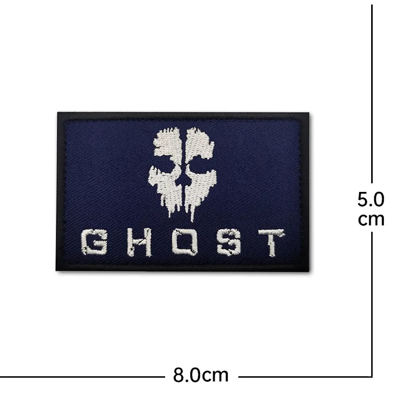 Ghost Embroidery Noctilucent PVC Tactical Morale Patch, WARRIORS
