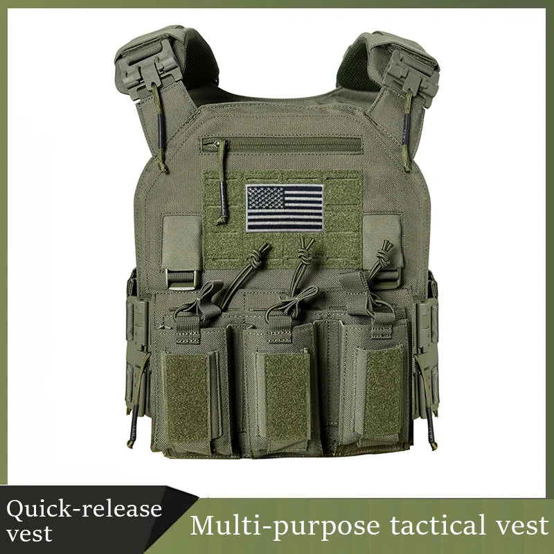 Quick Release Plate carrier 3 rifle mag/ 3 pistol mag pouch