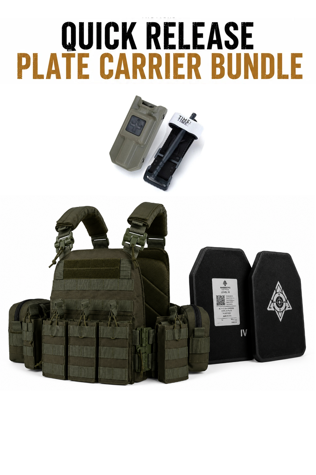 Full Kit Quick Release Plate Carrier with Level 4 Plates